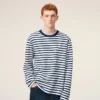 Blue Cotton Long Sleeves Mariniere Ami De Coeur T-Shirt Blue Cotton Long Sleeves Mariniere Ami De Coeur T-Shirt