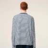 Blue Cotton Long Sleeves Mariniere Ami De Coeur T-Shirt Blue Cotton Long Sleeves Mariniere Ami De Coeur T-Shirt