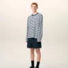 Blue Cotton Long Sleeves Mariniere Ami De Coeur T-Shirt Blue Cotton Long Sleeves Mariniere Ami De Coeur T-Shirt
