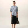 Blue Cotton Long Sleeves Mariniere Ami De Coeur T-Shirt Blue Cotton Long Sleeves Mariniere Ami De Coeur T-Shirt