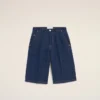 Blue Cotton Loose Bermuda Shorts Blue Cotton Loose Bermuda Shorts