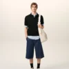 Blue Cotton Loose Bermuda Shorts Blue Cotton Loose Bermuda Shorts