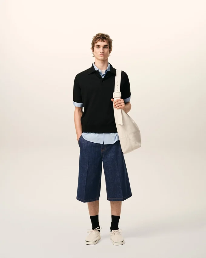 Blue Cotton Loose Bermuda Shorts Blue Cotton Loose Bermuda Shorts