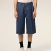 Blue Cotton Loose Bermuda Shorts Blue Cotton Loose Bermuda Shorts
