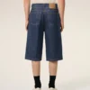 Blue Cotton Loose Bermuda Shorts Blue Cotton Loose Bermuda Shorts