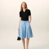 Blue Cotton Midi Corolla Skirt Blue Cotton Midi Corolla Skirt