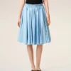Blue Cotton Midi Corolla Skirt Blue Cotton Midi Corolla Skirt