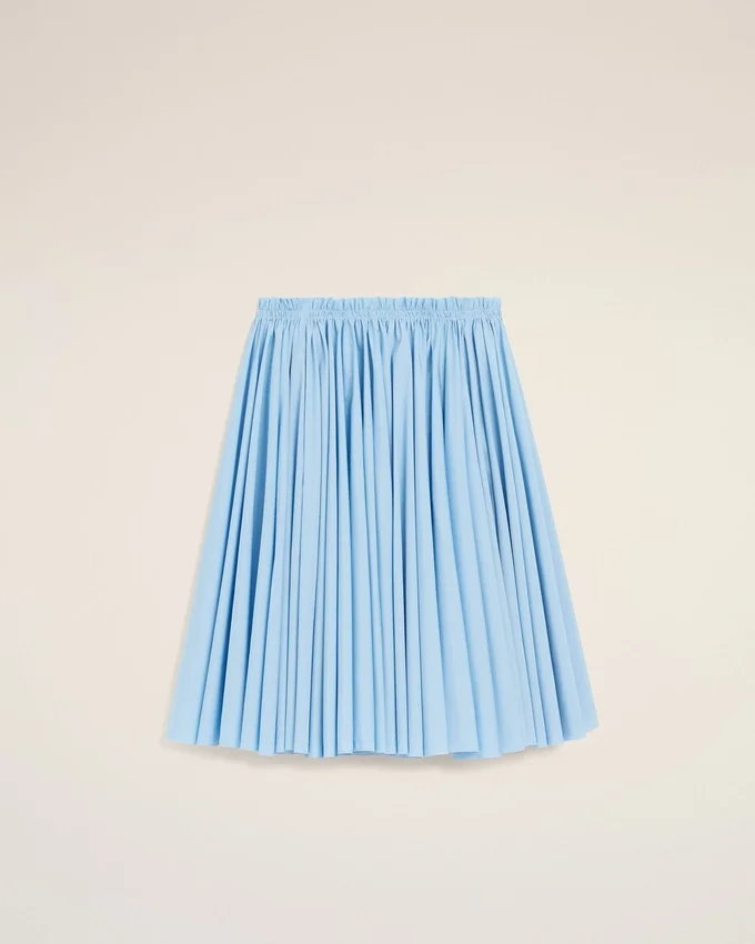 Blue Cotton Midi Corolla Skirt Blue Cotton Midi Corolla Skirt