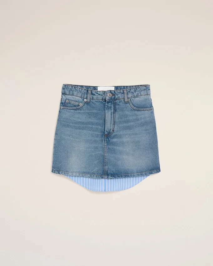 Blue Cotton Mini Skirt Blue Cotton Mini Skirt