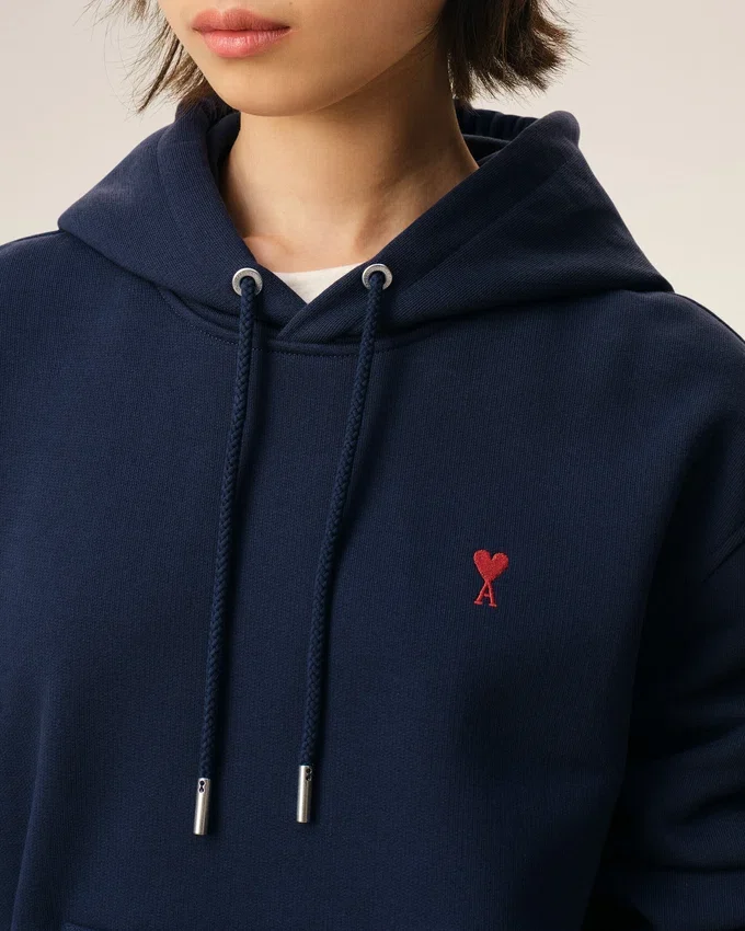 Blue Cotton Red Ami De Coeur Hoodie Blue Cotton Red Ami De Coeur Hoodie