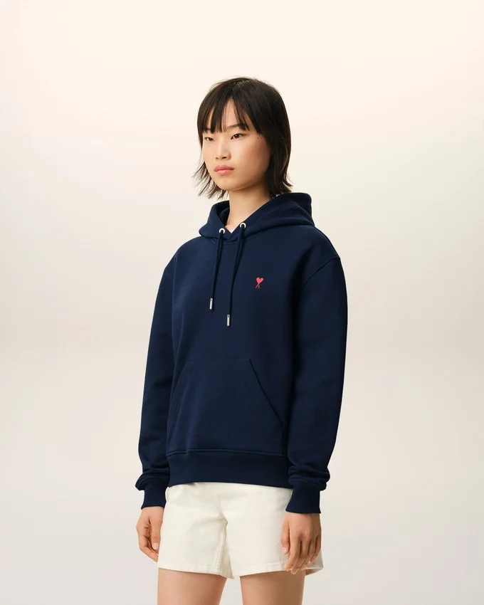 Blue Cotton Red Ami De Coeur Hoodie Blue Cotton Red Ami De Coeur Hoodie