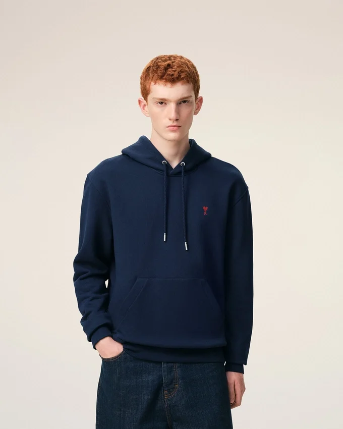 Blue Cotton Red Ami De Coeur Hoodie Blue Cotton Red Ami De Coeur Hoodie
