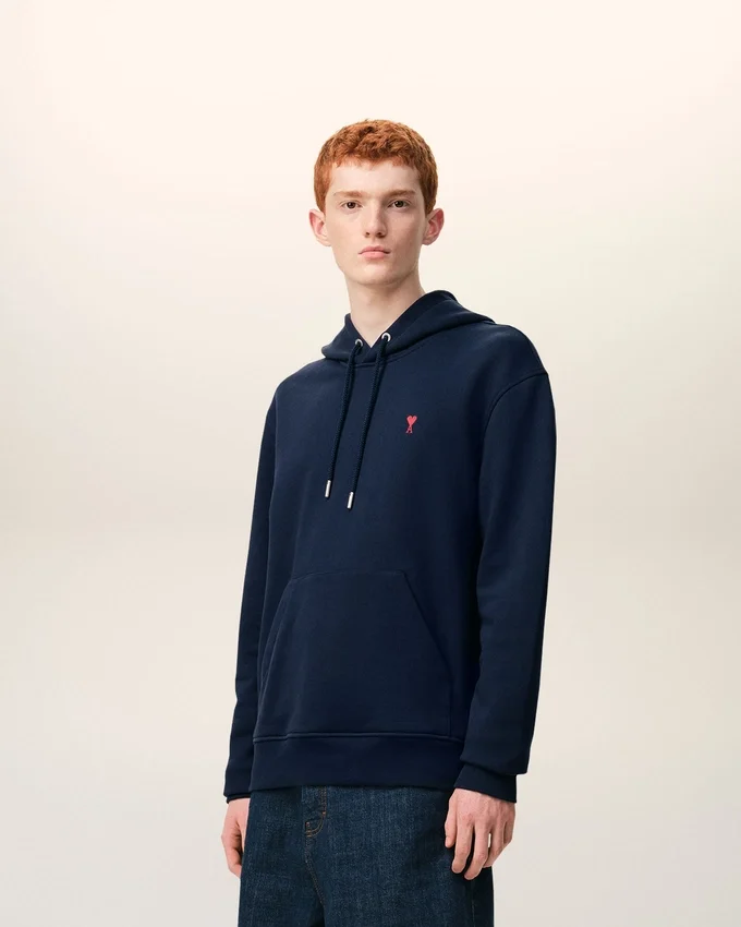 Blue Cotton Red Ami De Coeur Hoodie Blue Cotton Red Ami De Coeur Hoodie