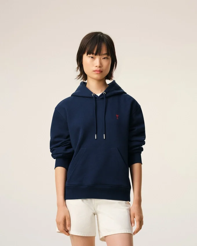 Blue Cotton Red Ami De Coeur Hoodie Blue Cotton Red Ami De Coeur Hoodie