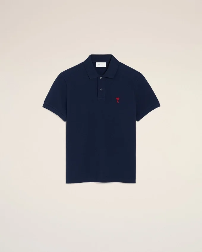 Blue Cotton Red Ami De Coeur Polo Shirt Blue Cotton Red Ami De Coeur Polo Shirt
