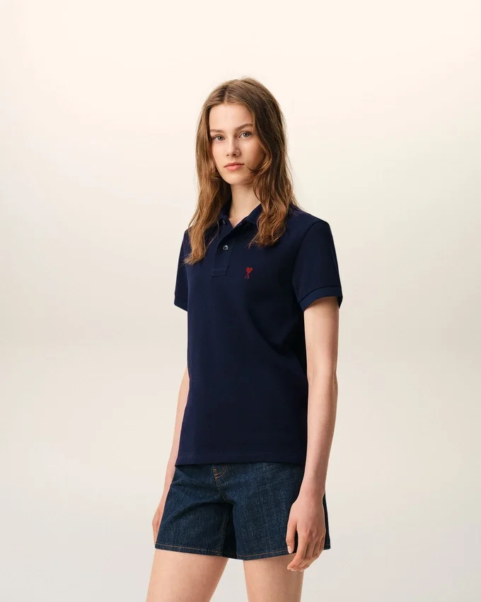 Blue Cotton Red Ami De Coeur Polo Shirt Blue Cotton Red Ami De Coeur Polo Shirt