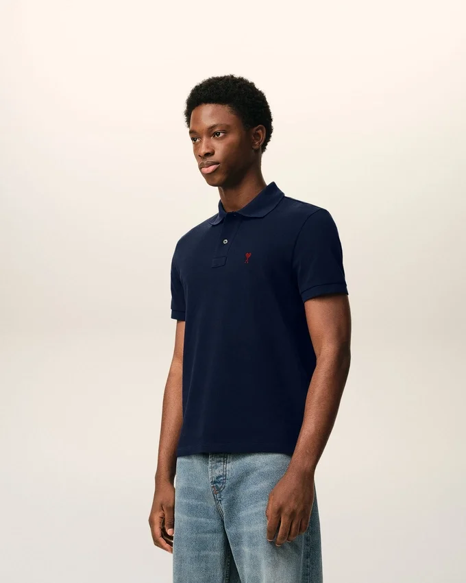 Blue Cotton Red Ami De Coeur Polo Shirt Blue Cotton Red Ami De Coeur Polo Shirt