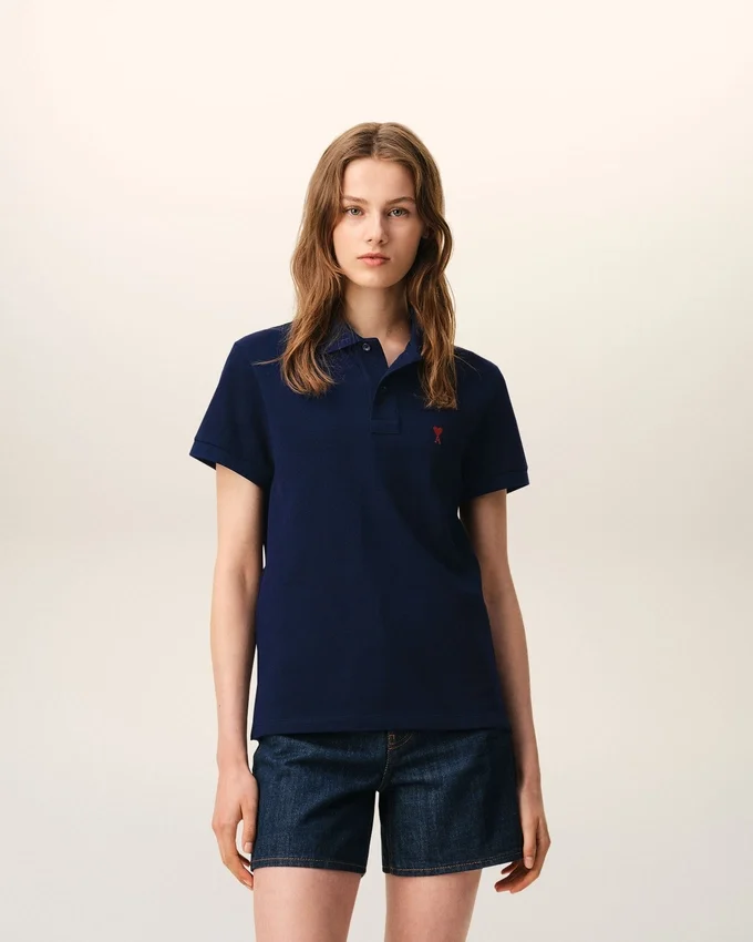 Blue Cotton Red Ami De Coeur Polo Shirt Blue Cotton Red Ami De Coeur Polo Shirt