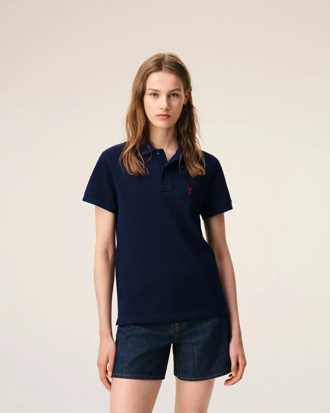 Blue Cotton Red Ami De Coeur Polo Shirt Blue Cotton Red Ami De Coeur Polo Shirt
