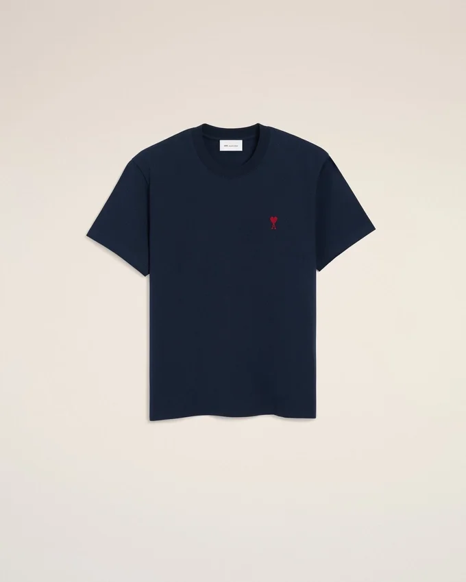 Blue Cotton Red Ami De Coeur Tshirt Blue Cotton Red Ami De Coeur Tshirt