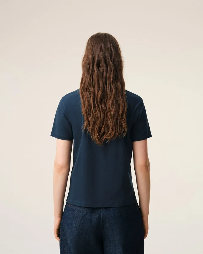 Blue Cotton Red Ami De Coeur Tshirt Blue Cotton Red Ami De Coeur Tshirt