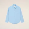 Blue Cotton Sharp Collar Ami De Coeur Wide Shirt