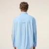 Blue Cotton Sharp Collar Ami De Coeur Wide Shirt