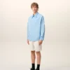 Blue Cotton Sharp Collar Ami De Coeur Wide Shirt