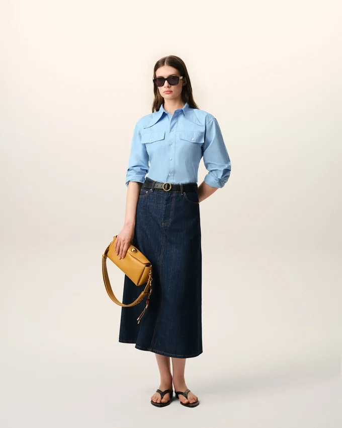 Blue Cotton Sharp Collar Fitted Shirt Blue Cotton Sharp Collar Fitted Shirt
