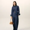 Blue Cotton Sharp Collar Shirt Blue Cotton Sharp Collar Shirt