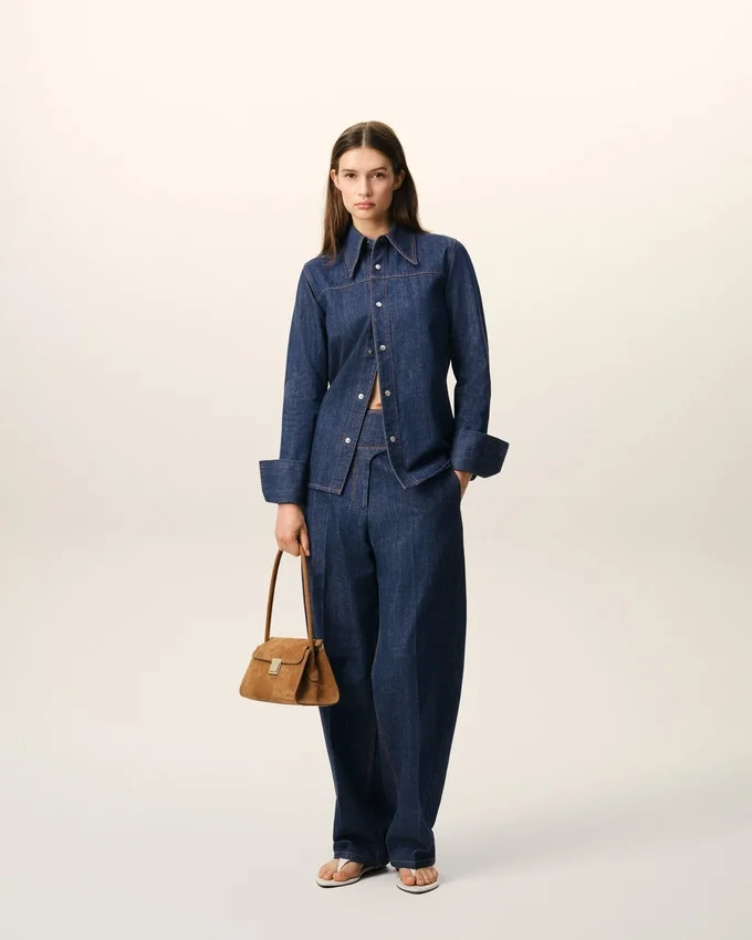 Blue Cotton Sharp Collar Shirt Blue Cotton Sharp Collar Shirt