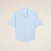 Blue Cotton Short Sleeve Ami De Coeur Boxy Shirt Blue Cotton Short Sleeve Ami De Coeur Boxy Shirt