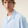 Blue Cotton Short Sleeve Ami De Coeur Boxy Shirt Blue Cotton Short Sleeve Ami De Coeur Boxy Shirt