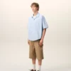 Blue Cotton Short Sleeve Ami De Coeur Boxy Shirt Blue Cotton Short Sleeve Ami De Coeur Boxy Shirt