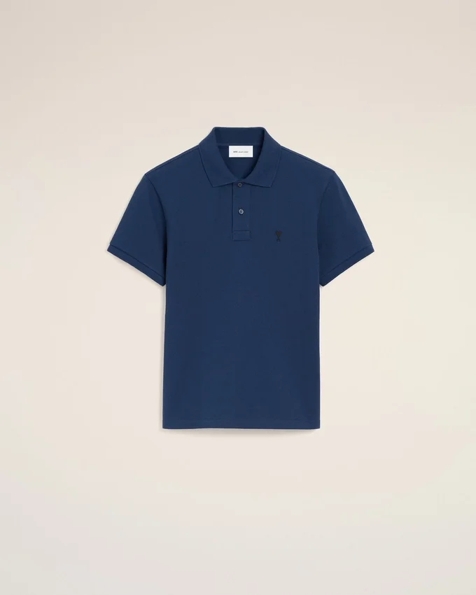 Blue Cotton Short Sleeves Ami De Coeur Polo Shirt Blue Cotton Short Sleeves Ami De Coeur Polo Shirt