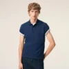 Blue Cotton Short Sleeves Ami De Coeur Polo Shirt Blue Cotton Short Sleeves Ami De Coeur Polo Shirt