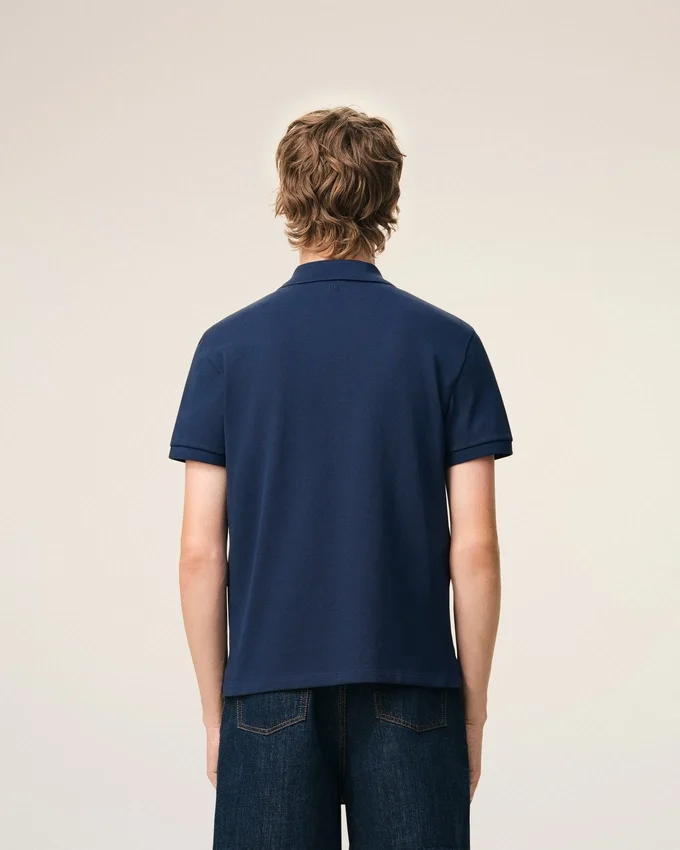 Blue Cotton Short Sleeves Ami De Coeur Polo Shirt Blue Cotton Short Sleeves Ami De Coeur Polo Shirt