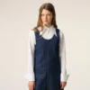 Blue Cotton Short Strapped Dress Blue Cotton Short Strapped Dress