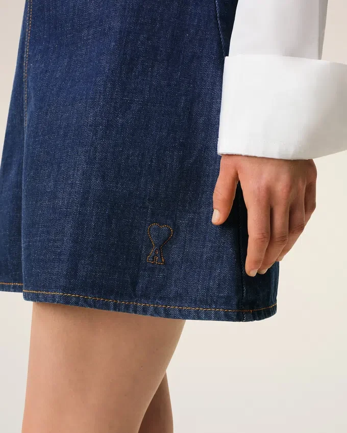Blue Cotton Short Strapped Dress Blue Cotton Short Strapped Dress