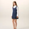 Blue Cotton Short Strapped Dress Blue Cotton Short Strapped Dress