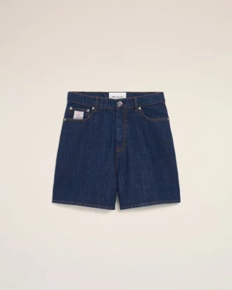 Blue Cotton Shorts with Ami Paris Heritage Label
