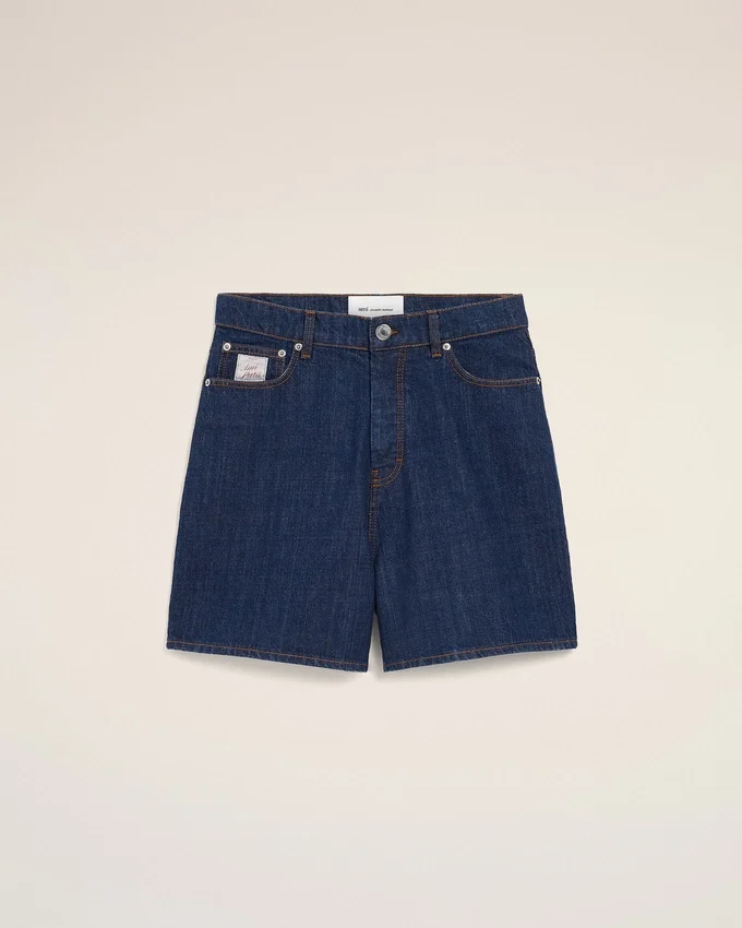 Blue Cotton Shorts with Ami Paris Heritage Label Blue Cotton Shorts with Ami Paris Heritage Label