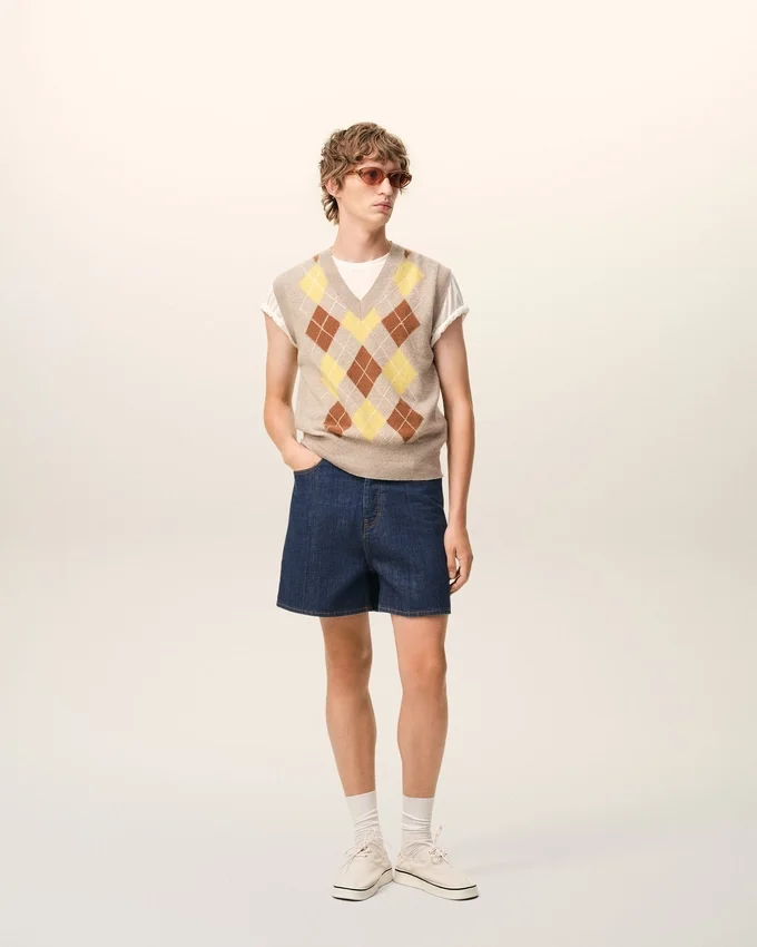 Blue Cotton Shorts with Ami Paris Heritage Label Blue Cotton Shorts with Ami Paris Heritage Label