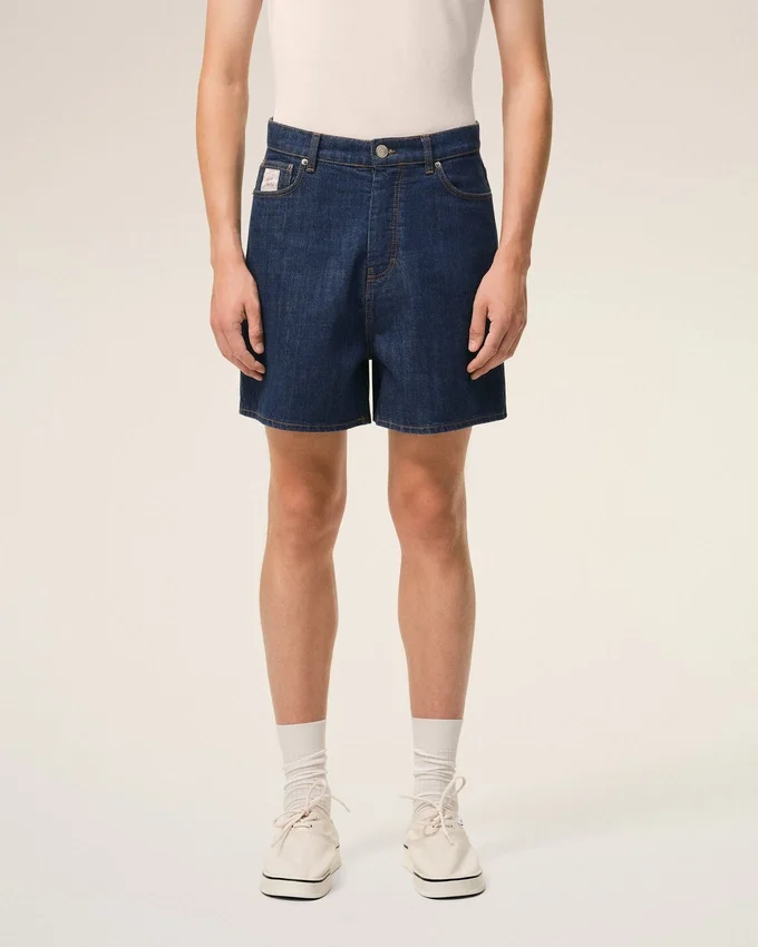 Blue Cotton Shorts with Ami Paris Heritage Label Blue Cotton Shorts with Ami Paris Heritage Label
