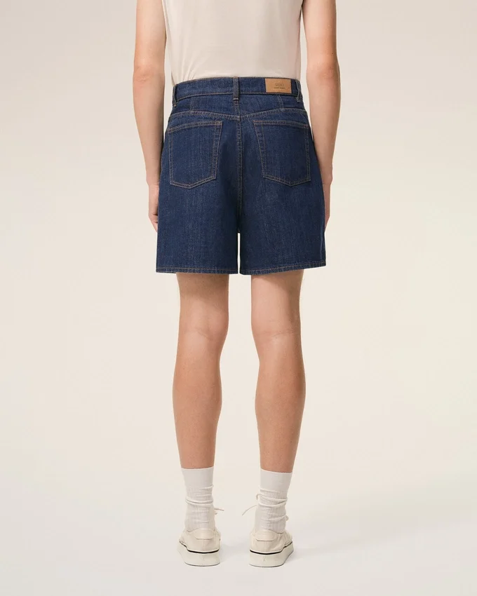 Blue Cotton Shorts with Ami Paris Heritage Label Blue Cotton Shorts with Ami Paris Heritage Label