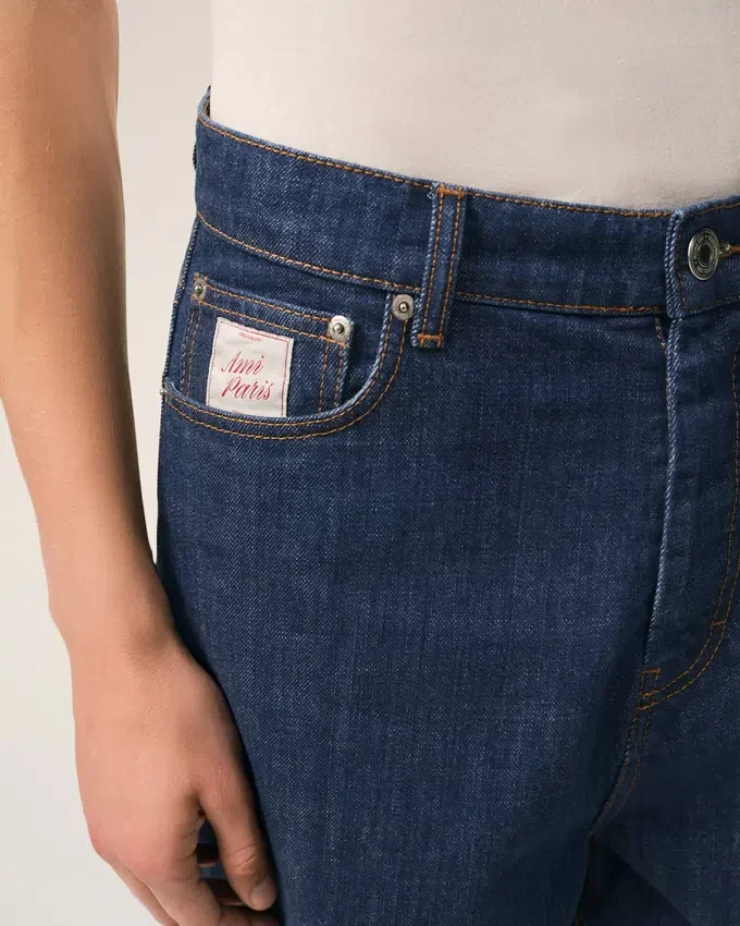 Blue Cotton Shorts with Ami Paris Heritage Label Blue Cotton Shorts with Ami Paris Heritage Label