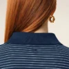 Blue Cotton Striped Ami De Coeur Polo