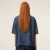 Blue Cotton Striped Ami De Coeur Polo