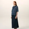 Blue Cotton Striped Ami De Coeur Polo