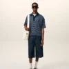Blue Cotton Striped Ami De Coeur Polo